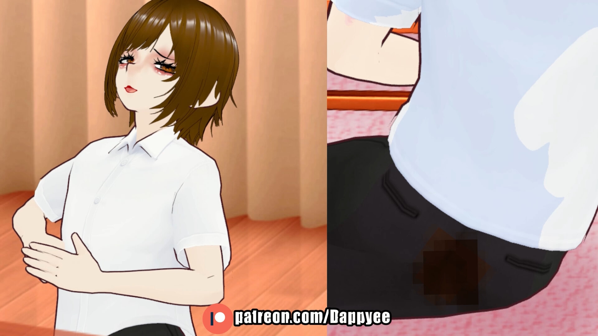 おならを認めない彼女...【脱糞奮闘記】 / English Subtitles