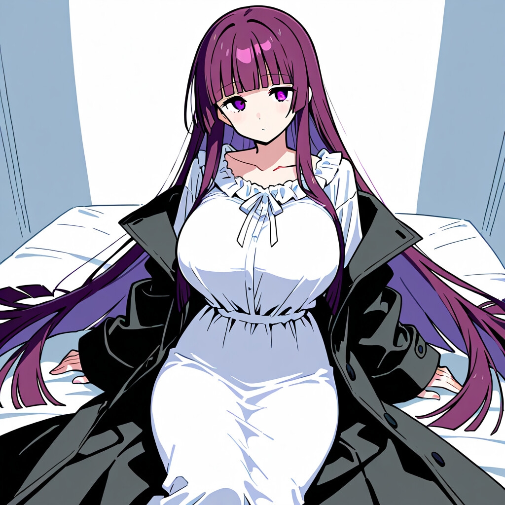 紫髪ロングの爆乳魔法使いの初〇〇〇画像集