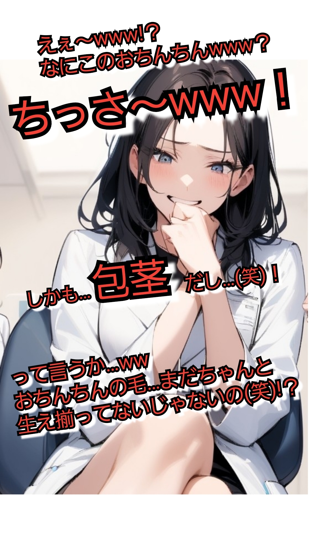 いじめっ娘倶楽部のSPHギャラリー VIO脱毛のモニターにさせられちゃった短小包茎君·恥ずかしいお子様チンポを大勢のエステティシャンに笑われて…