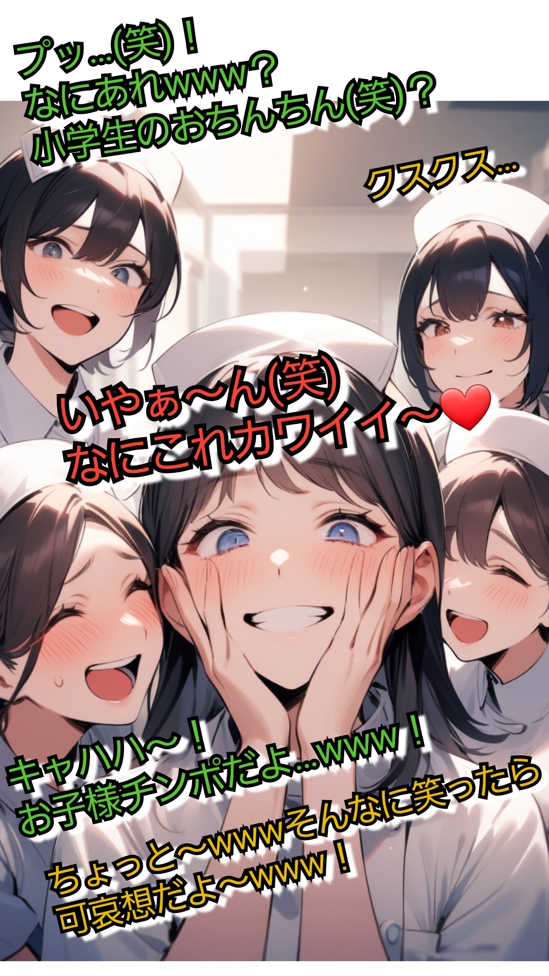 いじめっ娘倶楽部のSPHギャラリー VIO脱毛のモニターにさせられちゃった短小包茎君·恥ずかしいお子様チンポを大勢のエステティシャンに笑われて…