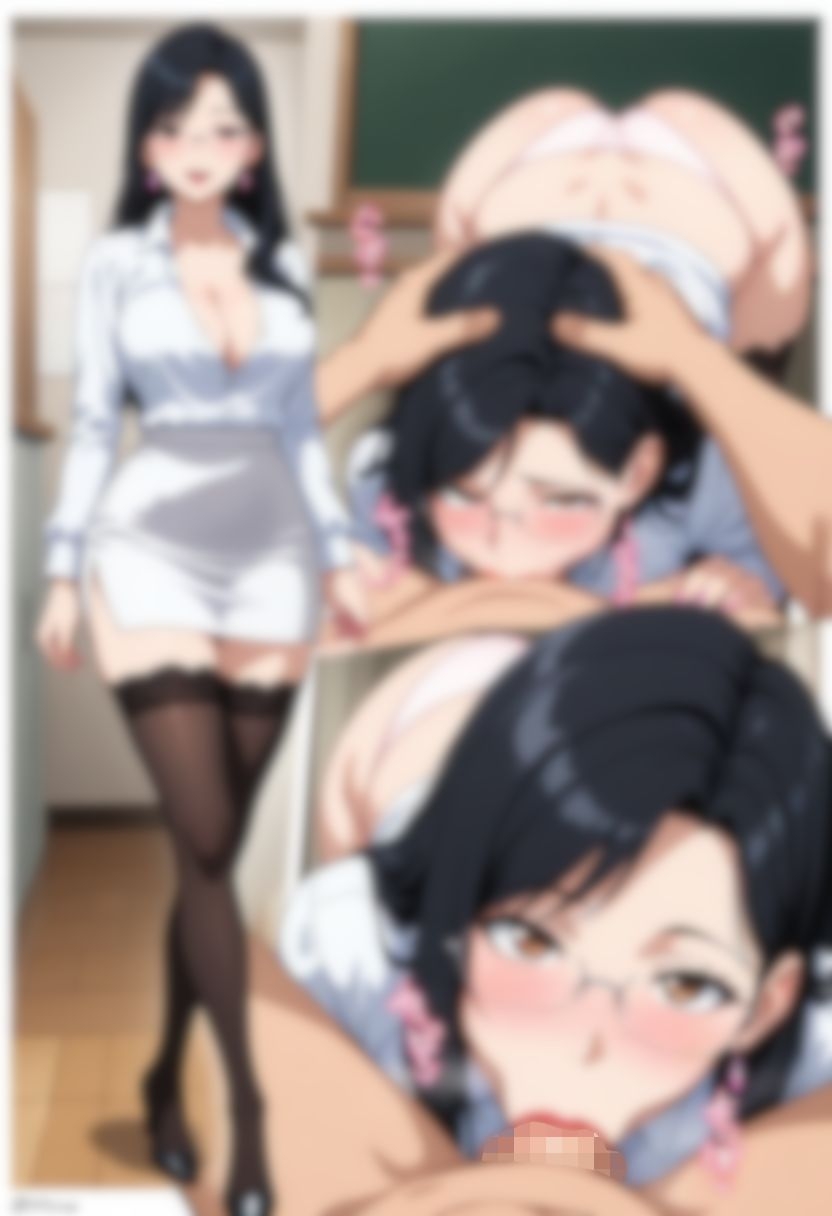 色白女教師のパンティ×ニーソックス。エッチ付き。