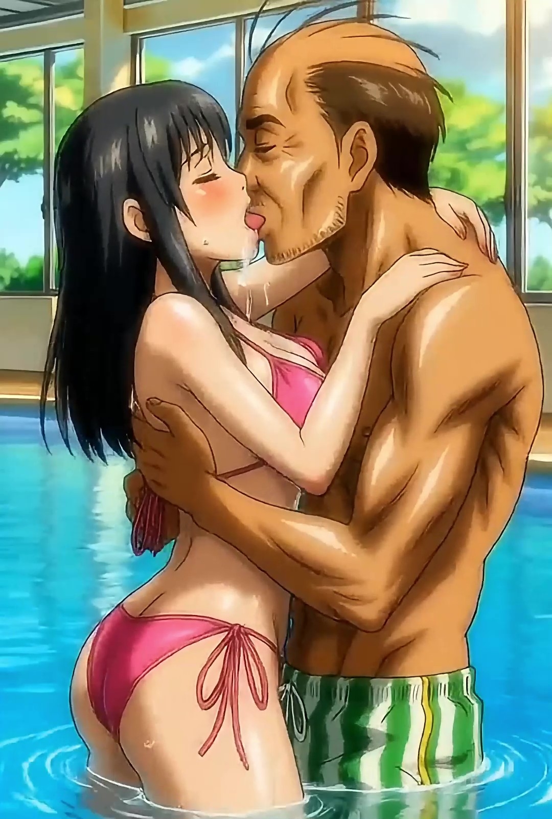 プールサイドでマッサージ♡