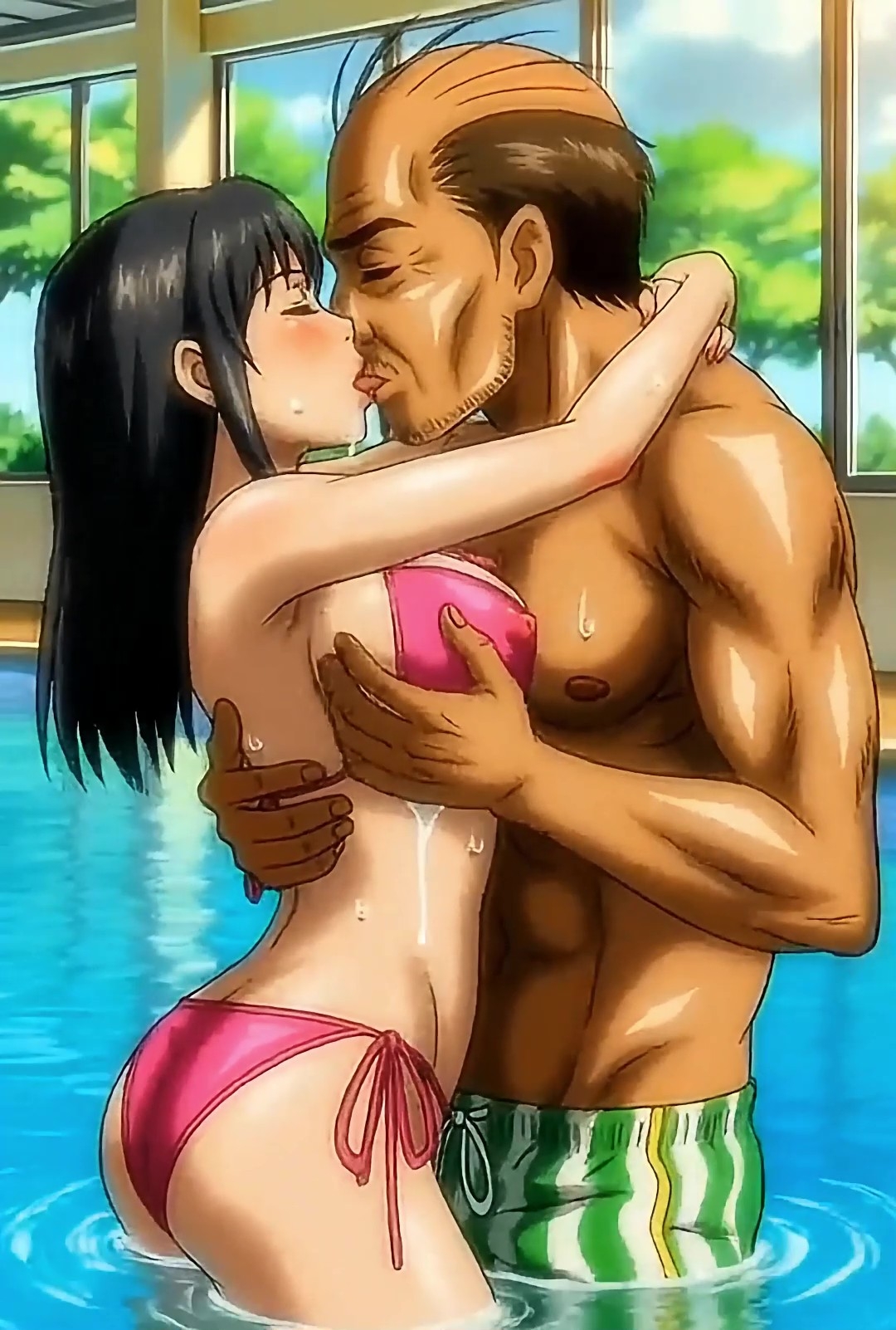 プールサイドでマッサージ♡