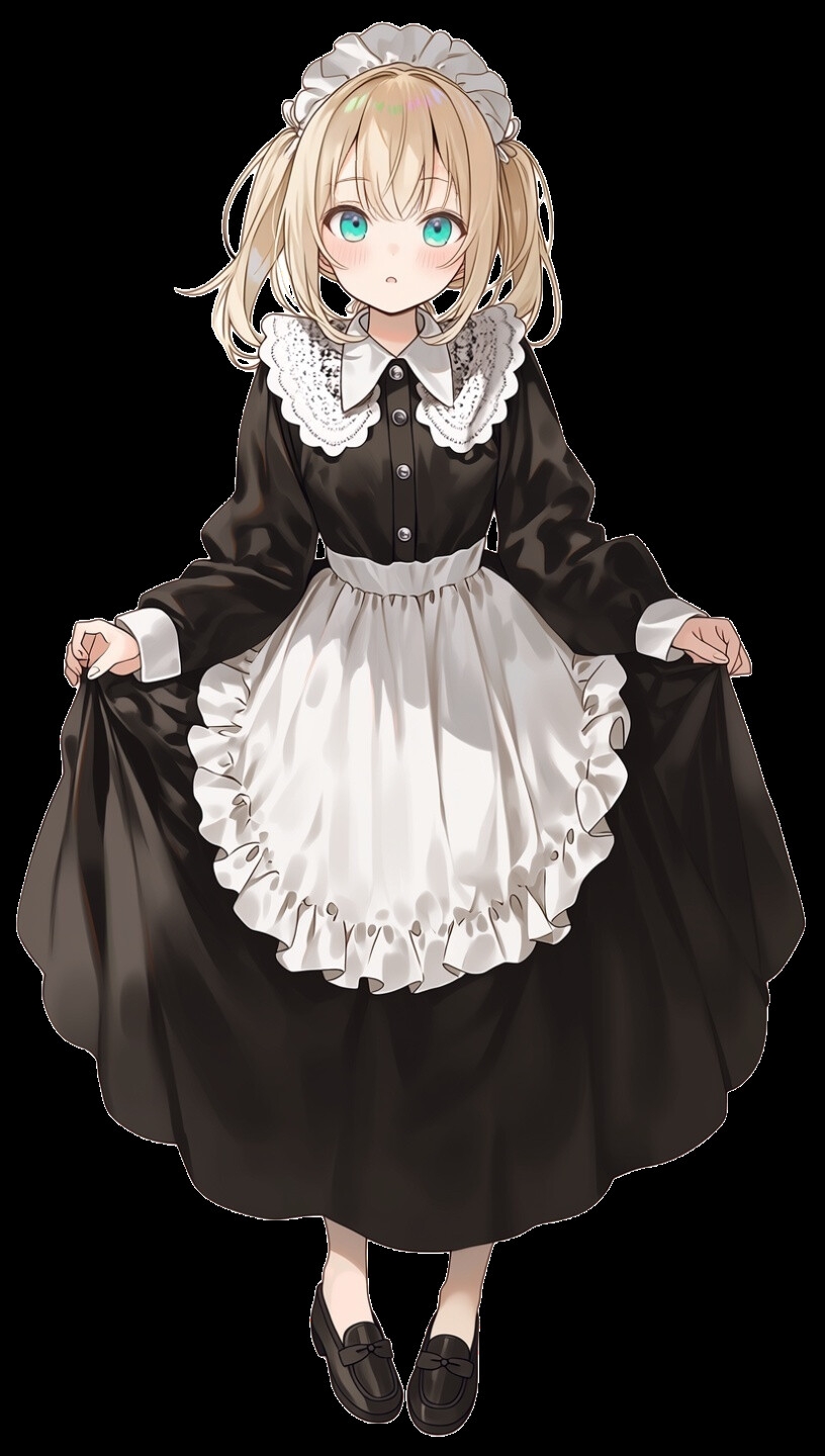 【表情差分17種】立ち絵素材#04_メイド【金髪】