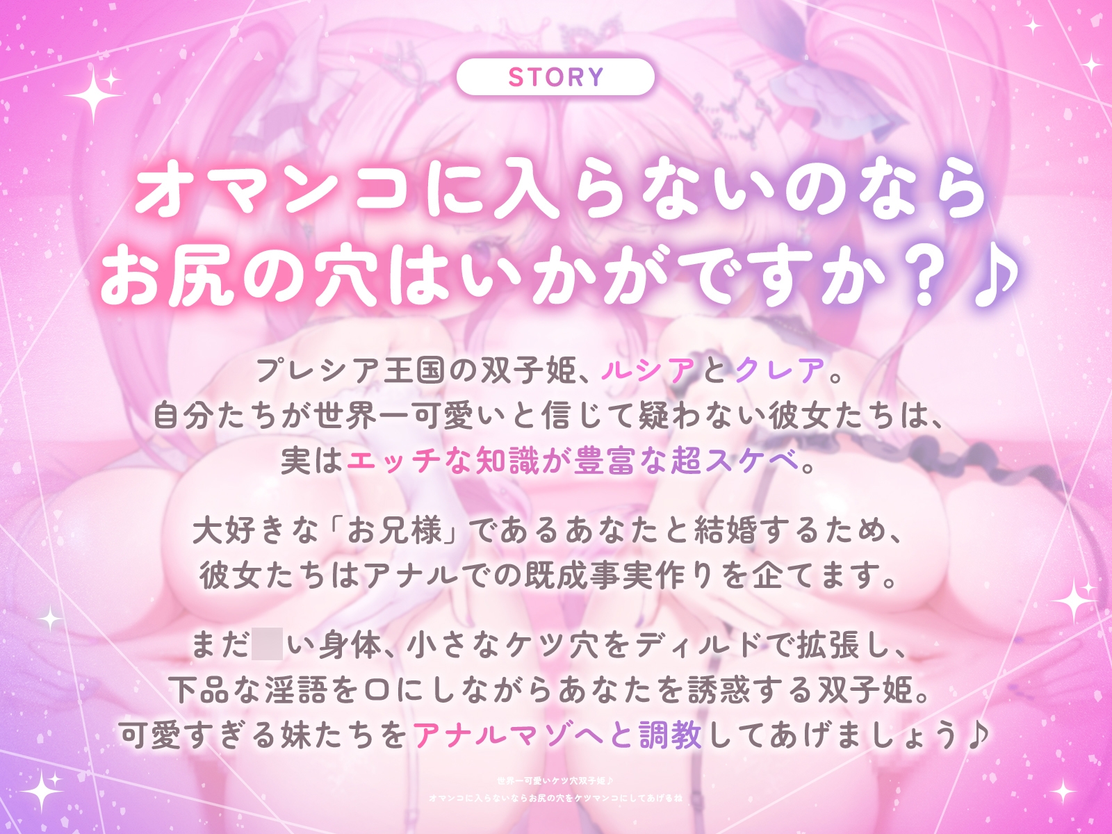 世界一可愛いケツ穴双子姫♪～オマンコに入らないならお尻の穴をケツマンコにしてあげるね♡～(KU100収録作品) – Preview 2