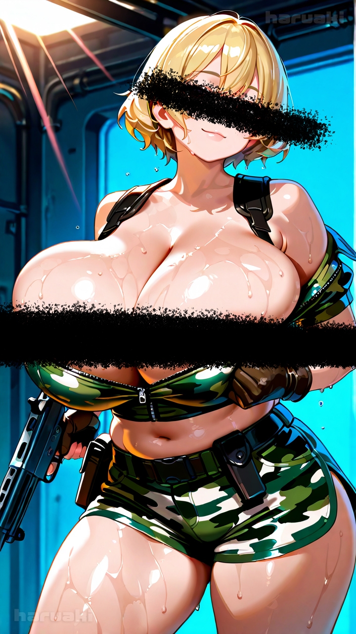 【AIアニメ巨乳美女写真集】Vol.12金髪のおっぱいサバイバー