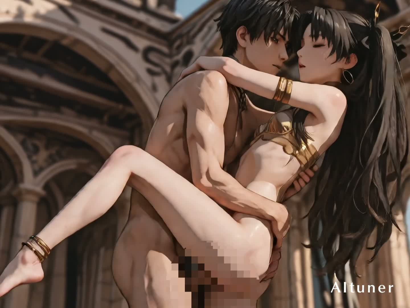 【18分HD】夕暮れの神殿で、彼女はゆっくり脱いでいく