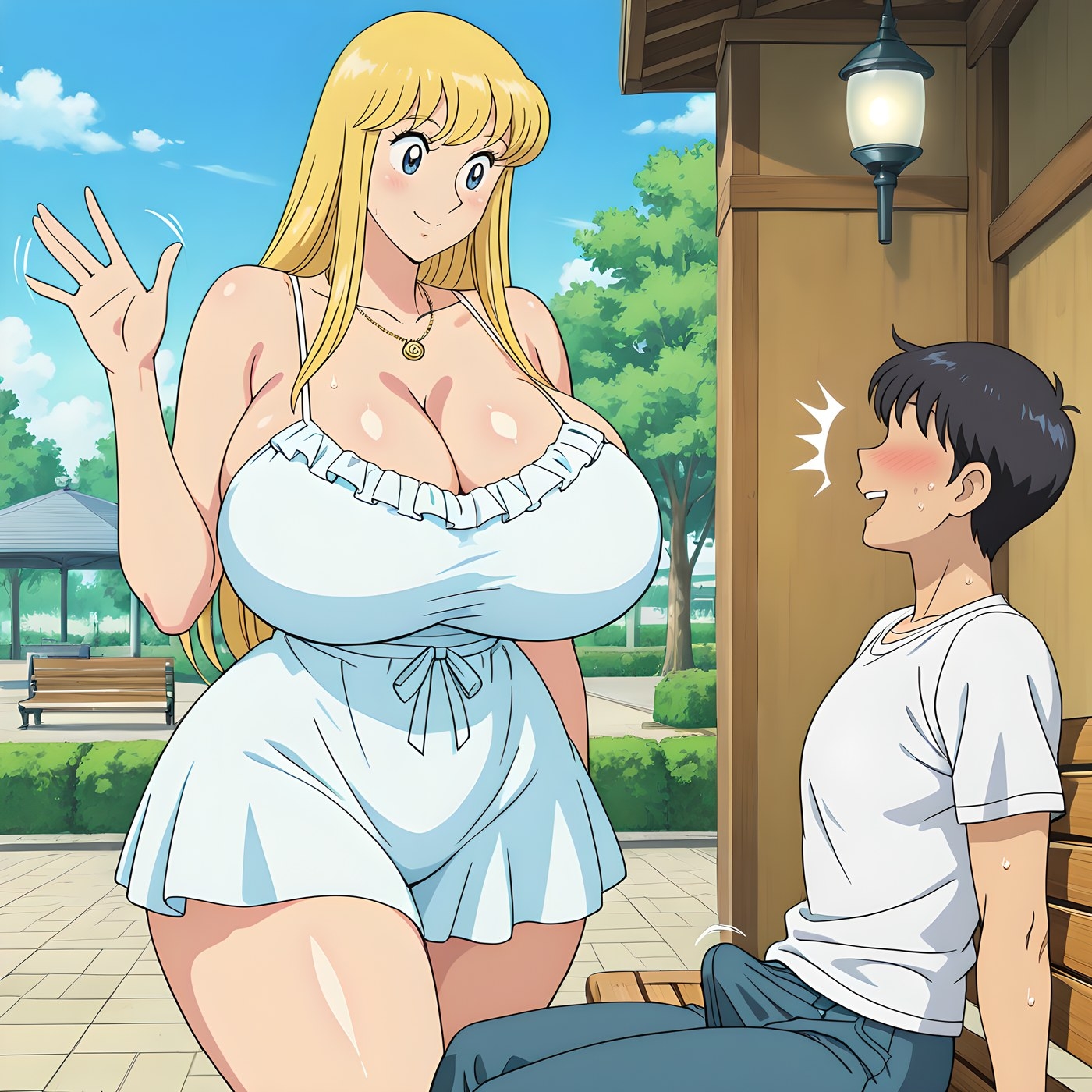 誰にでも優しい金髪爆乳婦警