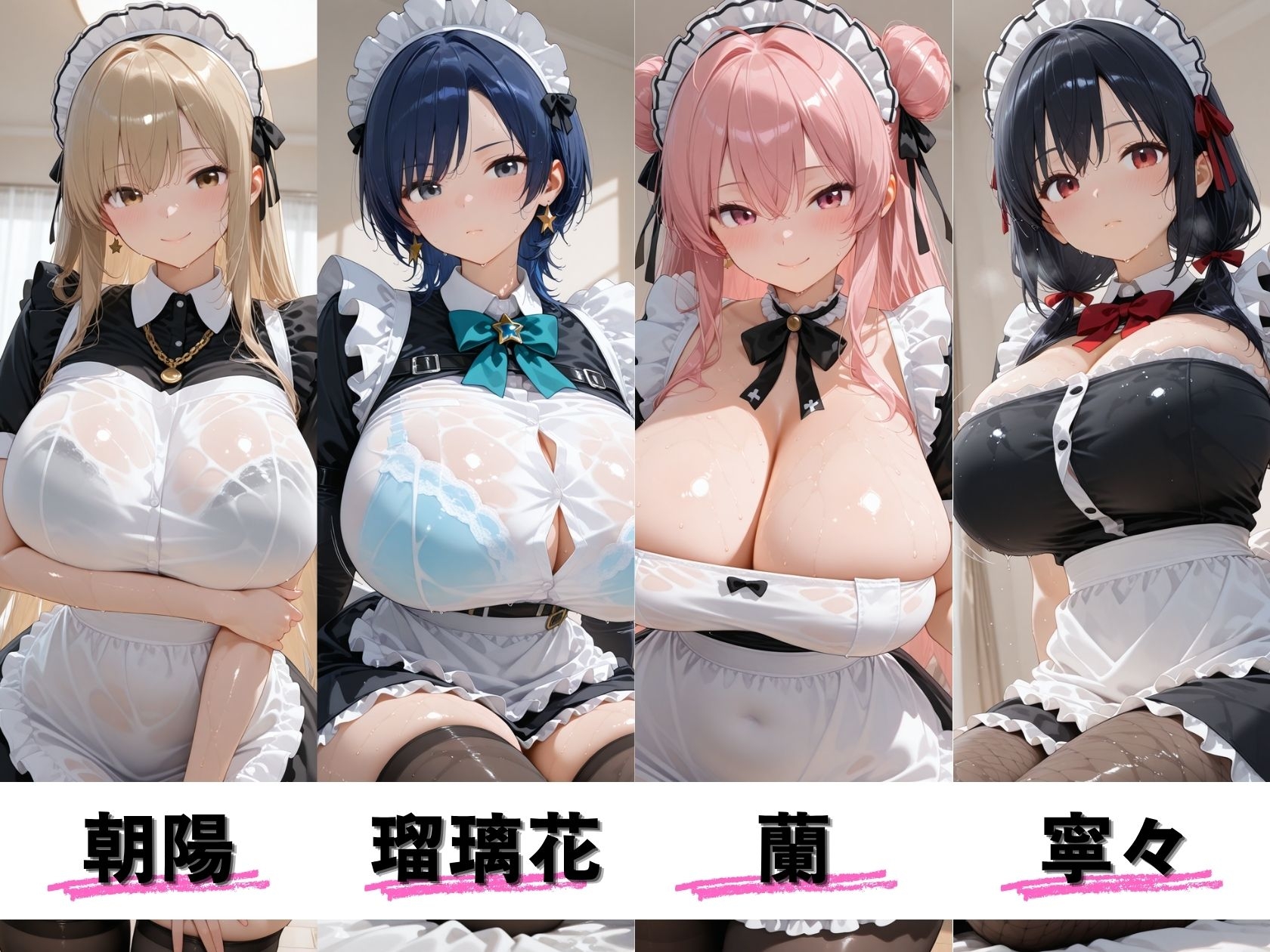 4人の義妹(18)の乳がでかい ～ぬるぬるメイドご奉仕。お兄さま、今夜は朝まで離しません～