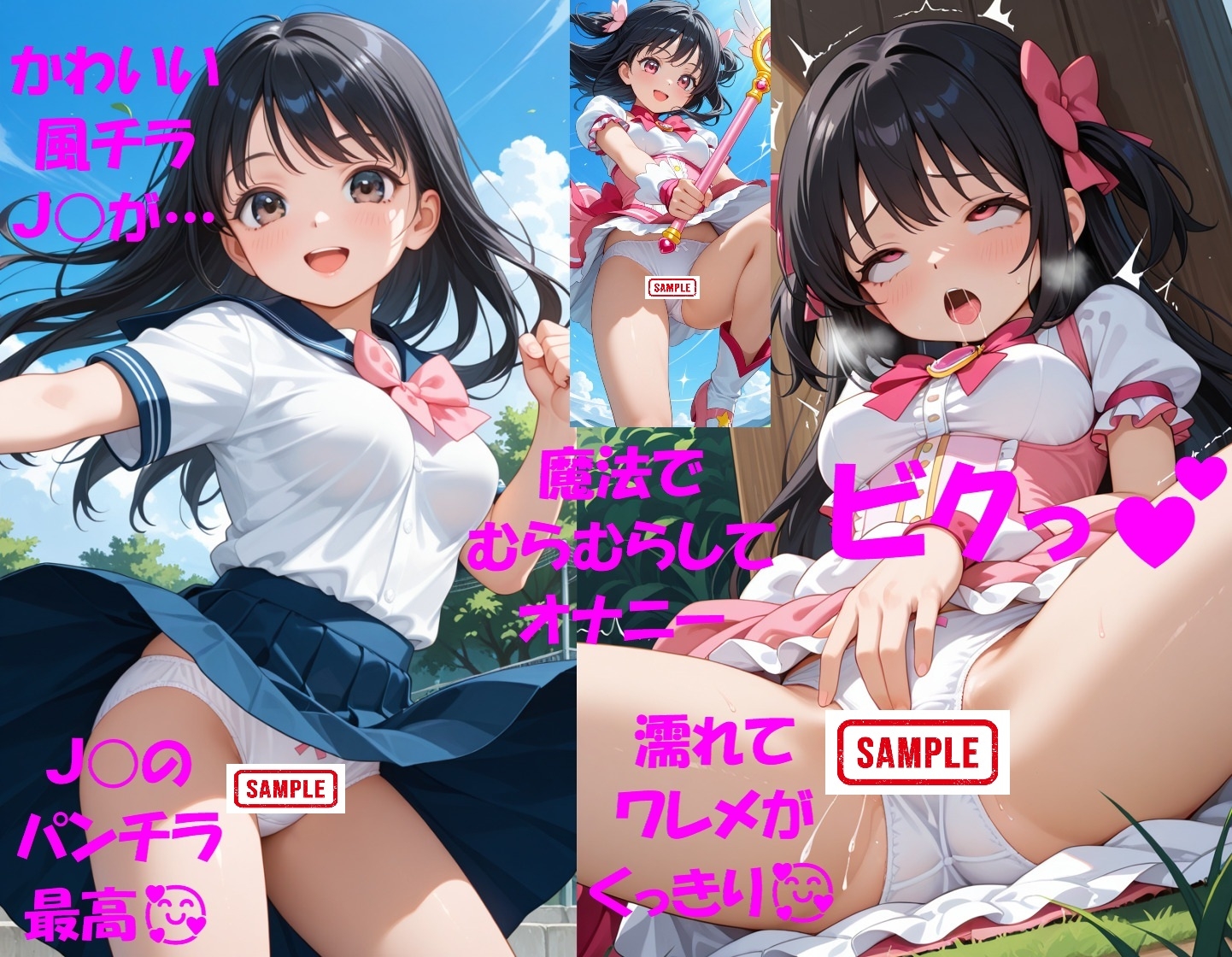 パンチラJKが魔法少女に変身★オナニーでイクぅ！3―黒髪JK、オナニーに夢中―