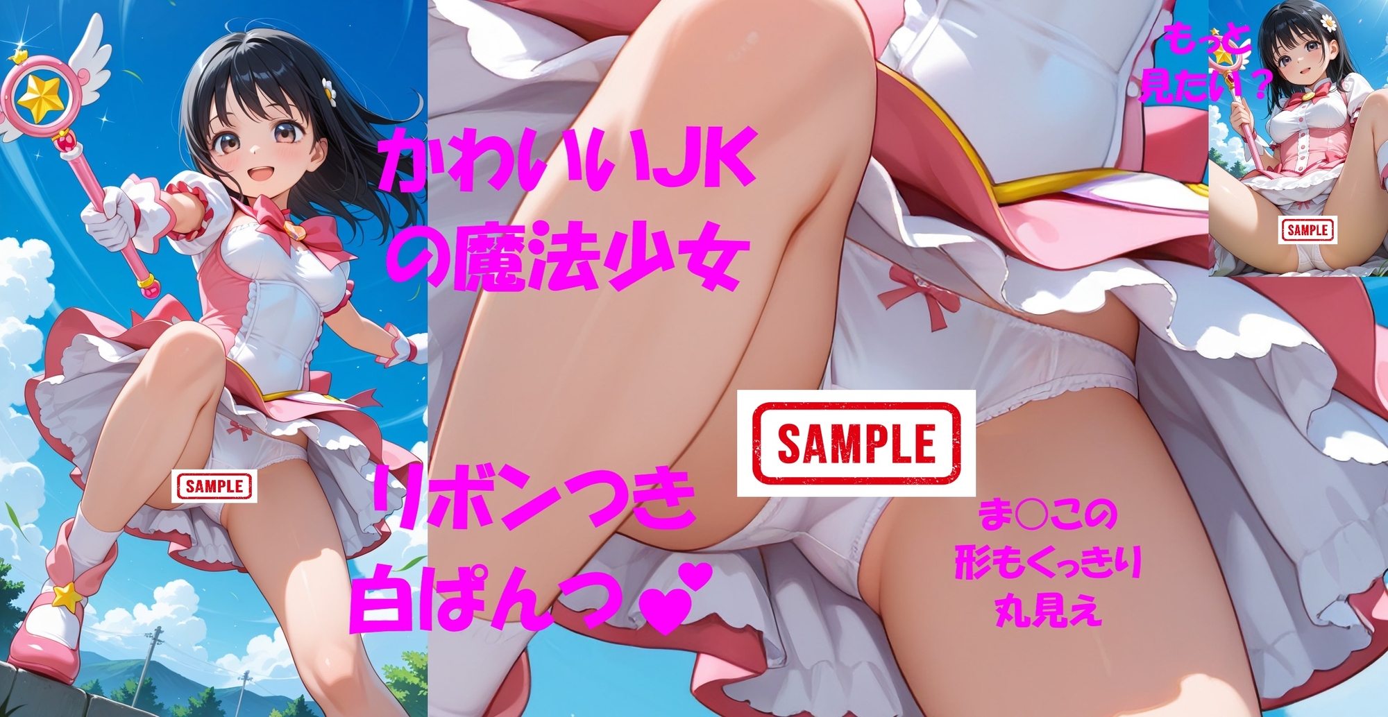 パンチラJKが魔法少女に変身★オナニーでイクぅ！3―黒髪JK、オナニーに夢中―