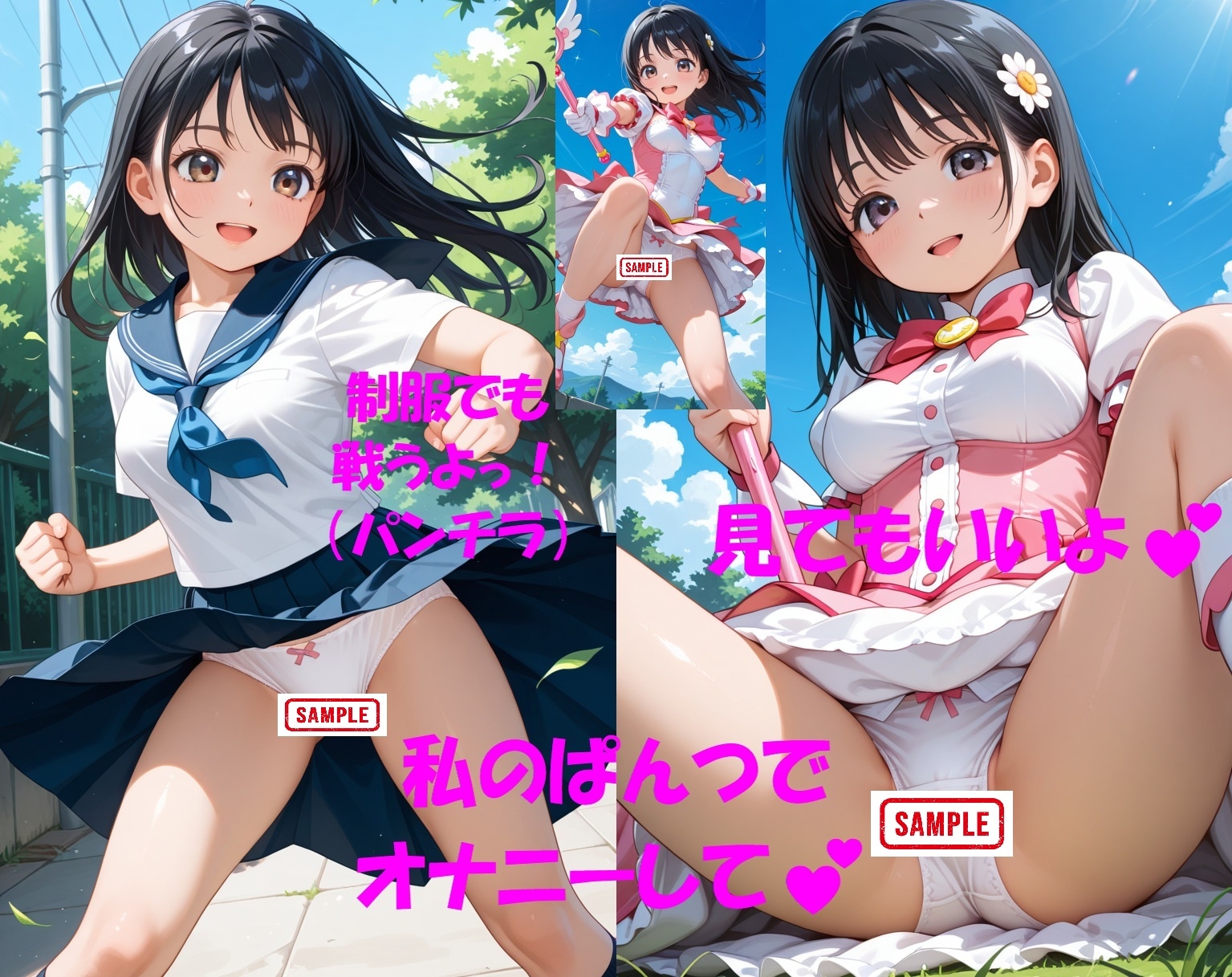 パンチラJKが魔法少女に変身★オナニーでイクぅ！3―黒髪JK、オナニーに夢中―