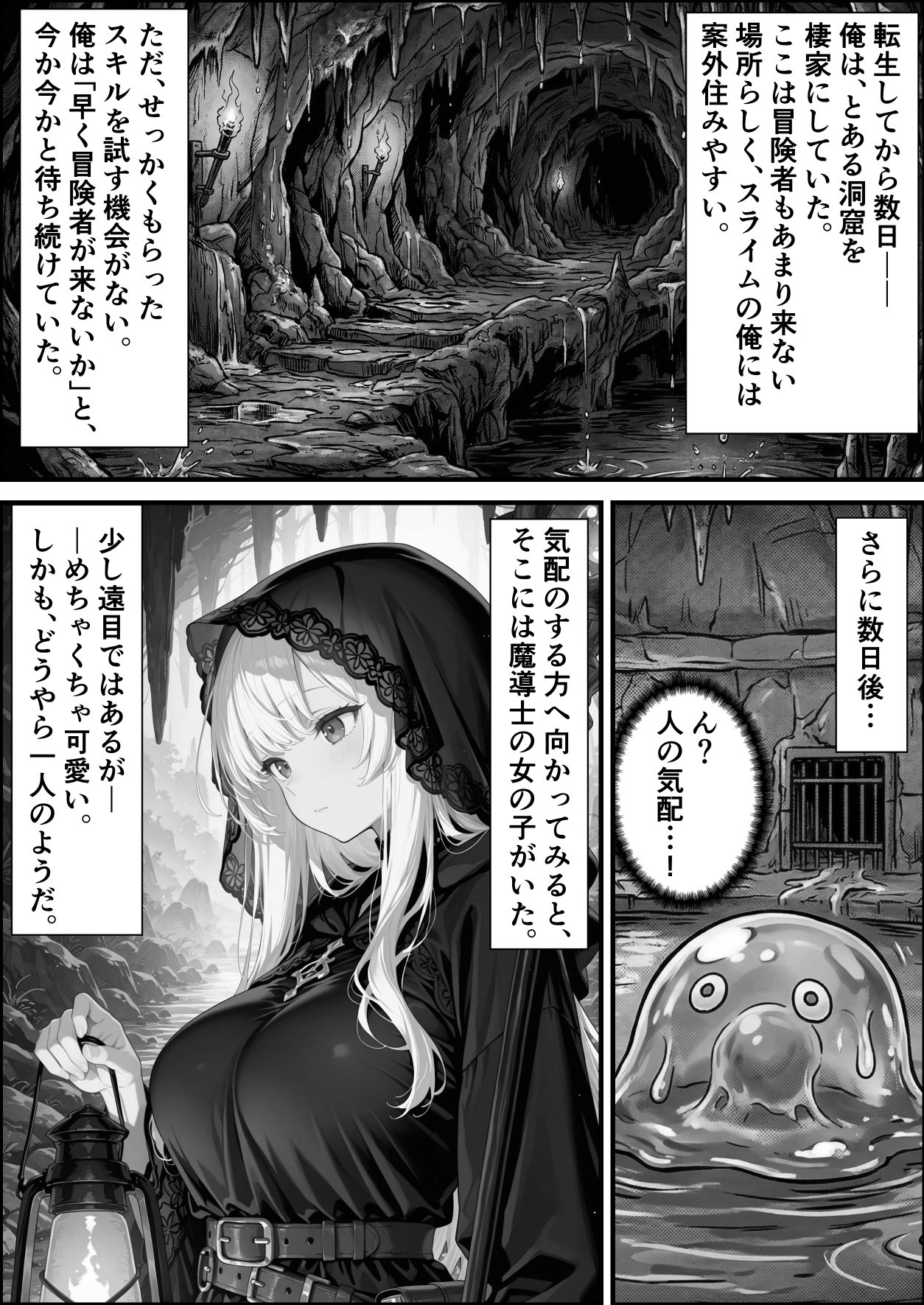 転生先がスライムだったので、憧れの痛覚遮断を身に着けて女ヒロインを犯しまくった話〜見習い魔導士編〜