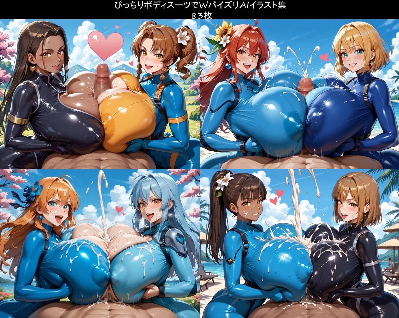 4種のWパイズリAIイラスト集 336枚