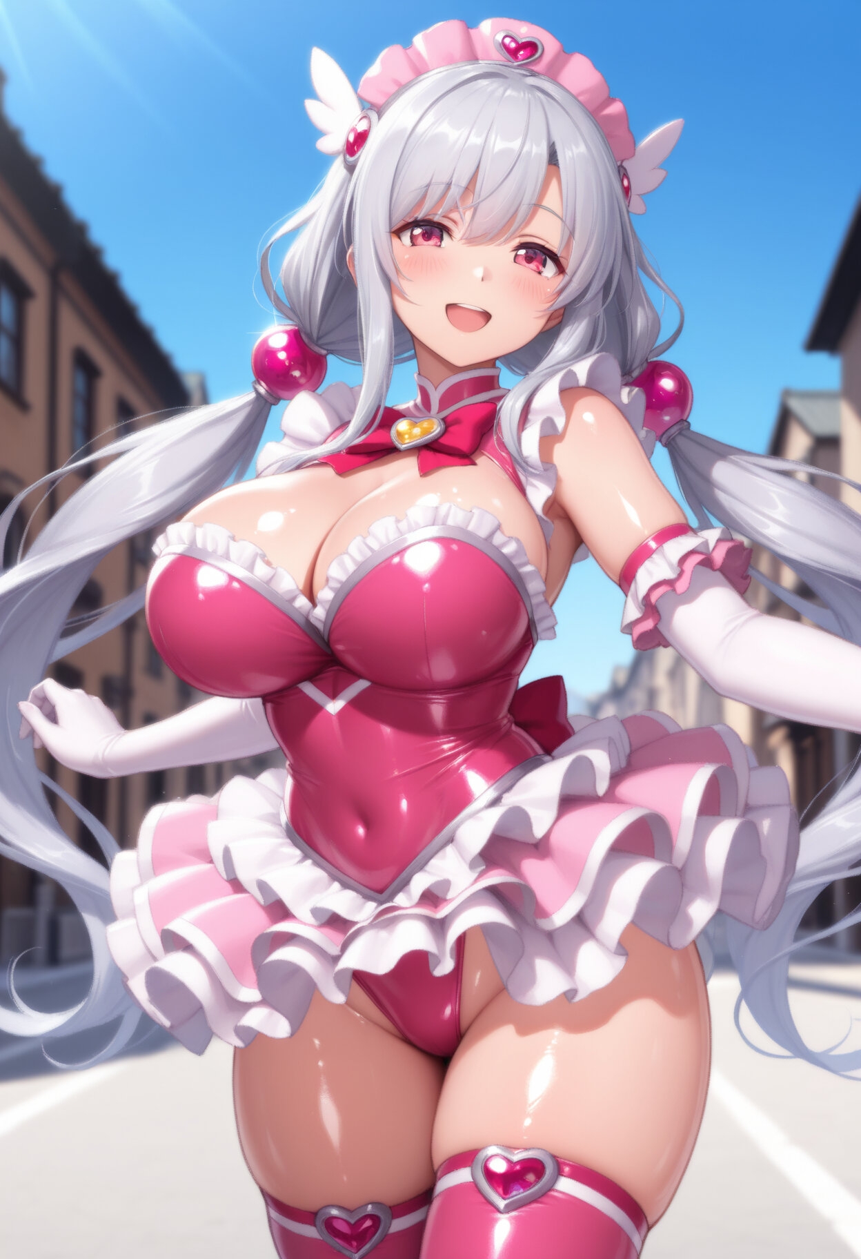 【悪堕ち×淫紋】銀髪褐色の爆乳魔法少女。淫らな肉厚ボディで夜の街を彷徨い、見知らぬ男に搾り尽くされる