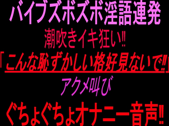 バイブズボズボ淫語連発潮吹きイキ狂い‼︎「こんな恥ずかしい格好見ないで‼」アクメ叫びぐちょぐちょオナニー音声‼︎ – main preview