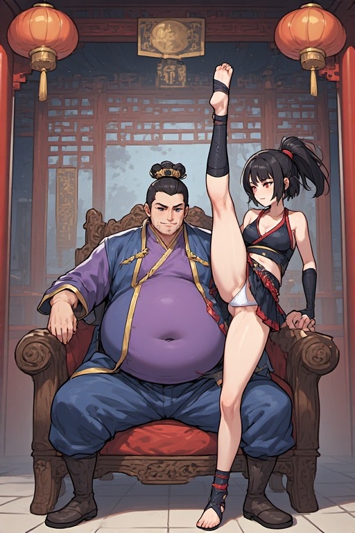 朧月のパンチラ暗殺 ～唐の巨漢を膝で落とした日本娘～