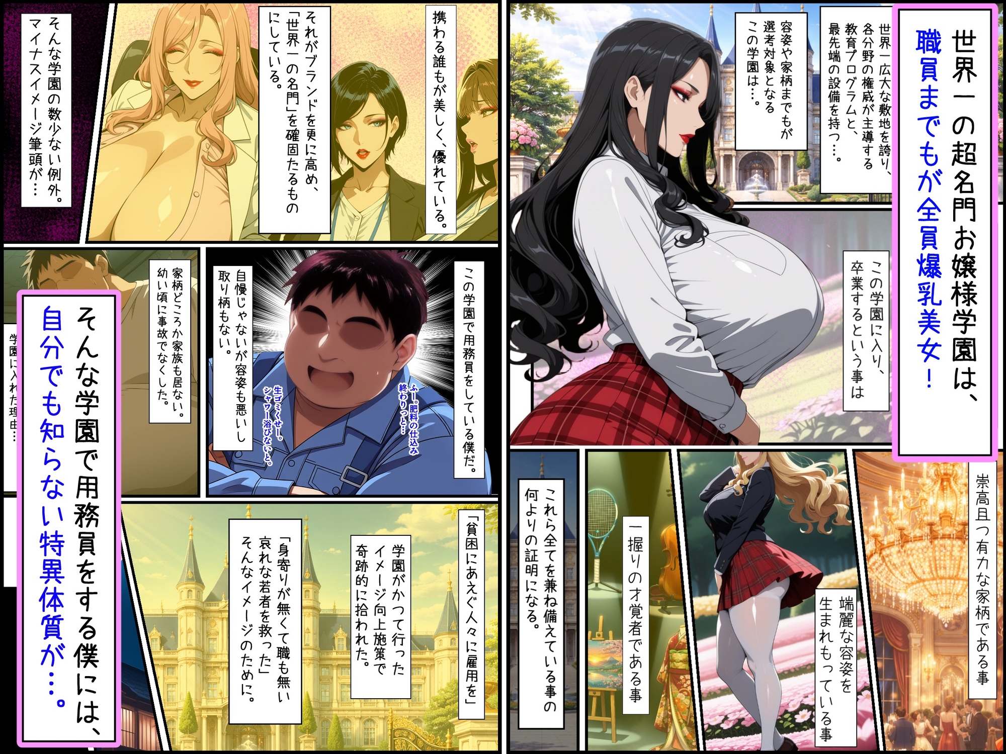 爆乳お嬢様もドスケベ熟女も特異体質で更生させる！学園長も先生もメイドも学園生も完堕ちさせてラブラブする話