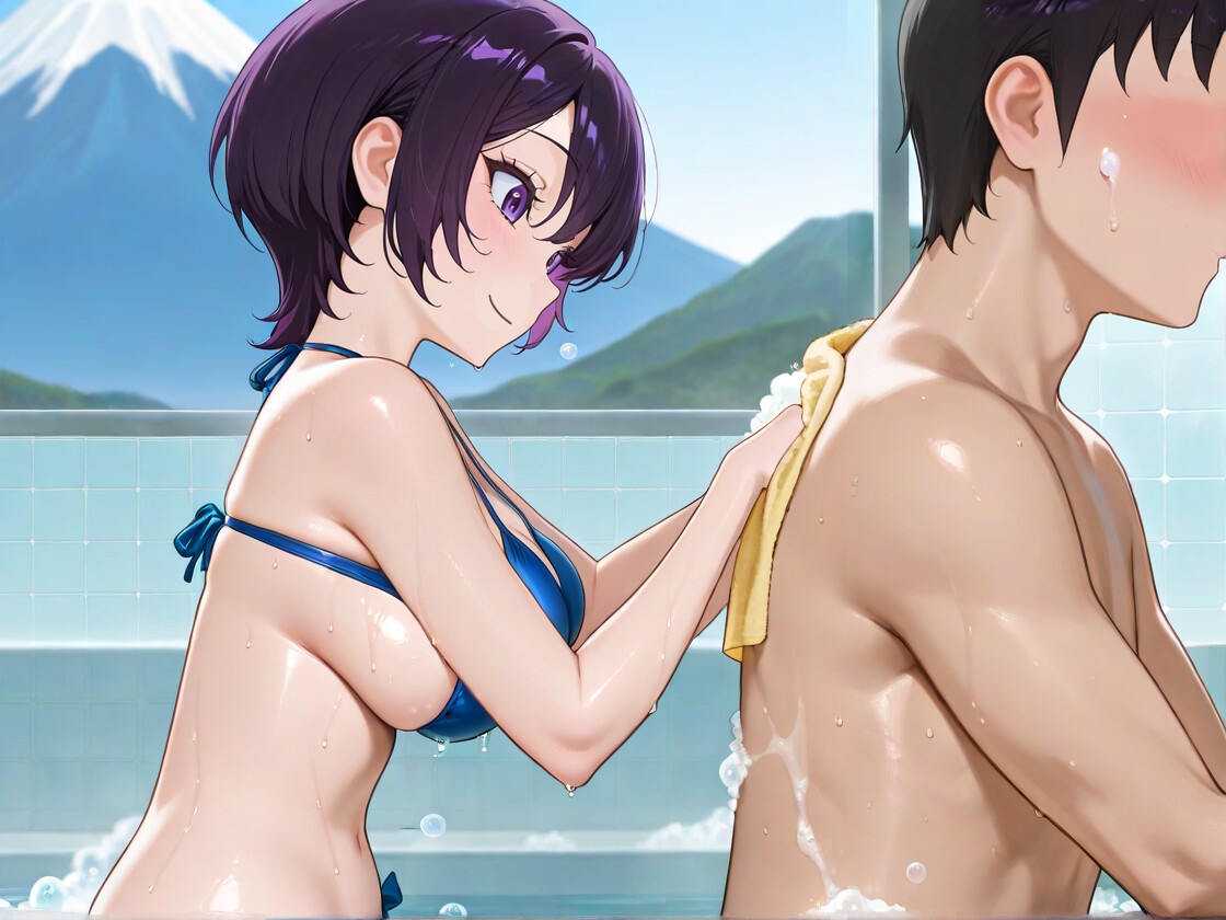 クールビューティな番台のお姉さんは気に入った客(ボク)で性欲を発散する【バイノーラル/女性優位/中出し】 – Preview 7