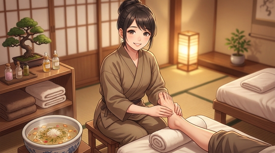 温柔的足疗小姐姐给你做足底按摩 – main preview