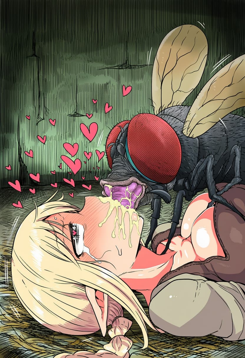 【異種】保護した魔蝿に懐かれたエルフ