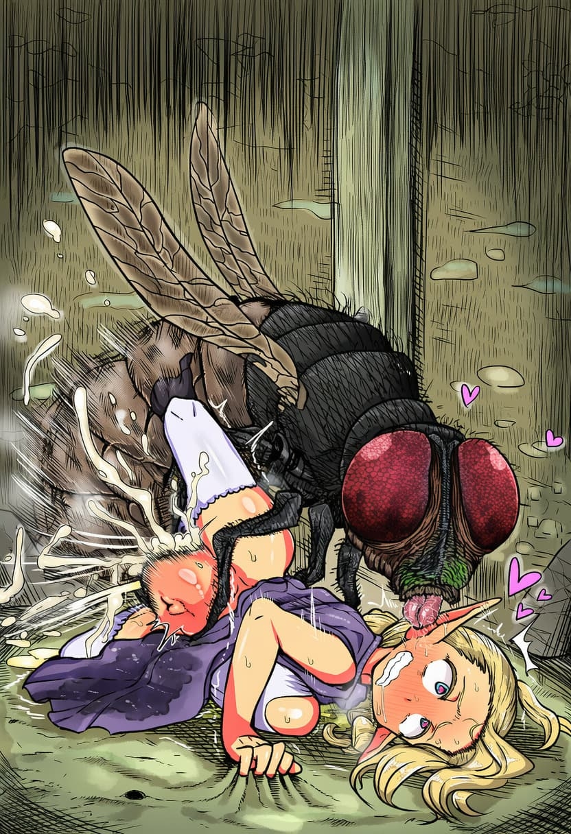 【異種】保護した魔蝿に懐かれたエルフ