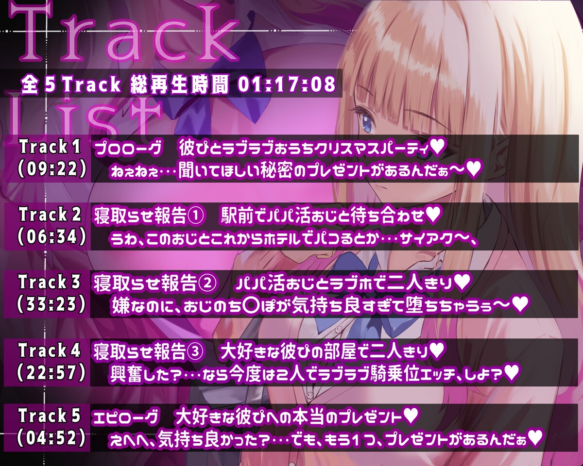 【彼ぴ大好きギャル×寝取らせ報告えっち♡】寝取らせ上手な山田さんASMR～ねぇ、君のためにおじさんち〇ぽでパコられた日の話、聞いて?～