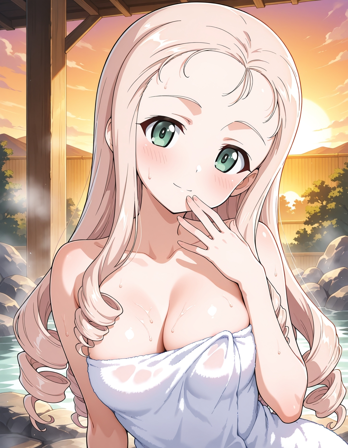 〇リー 温泉で