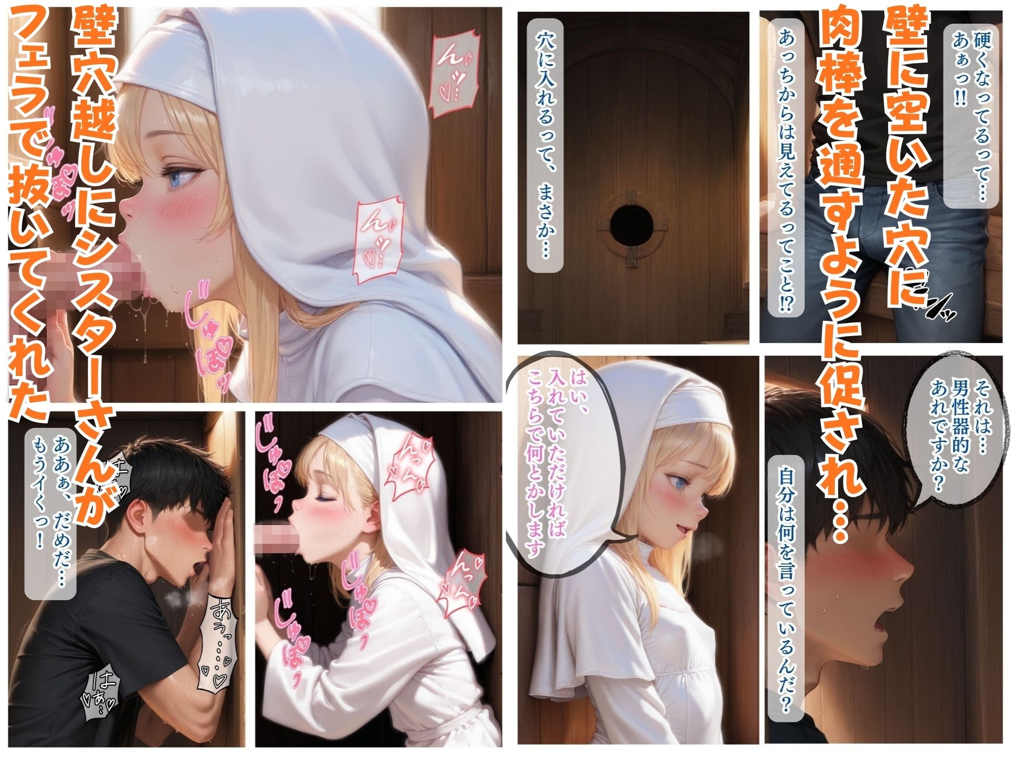 教会へ懺悔しに行ったらシスターさんが壁穴エッチで抜いてくれた