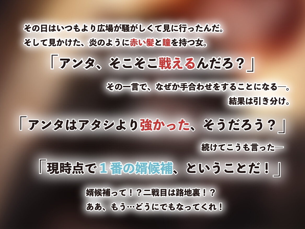 【婿候補/路地裏フェラ/宿屋騎乗位】女戦士放浪譚～アタシより強い男の子種をくれ！～