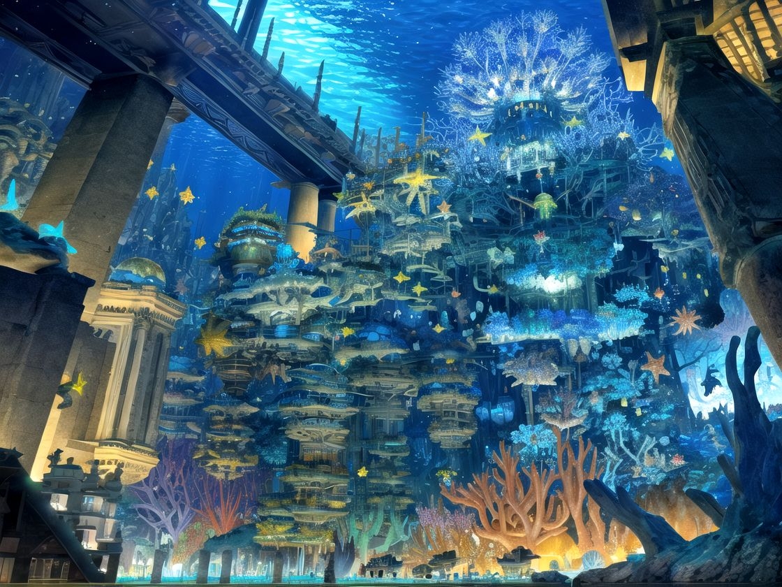 空想世界イラスト集 ～ヒトデがつくる海の世界～ – Preview 7