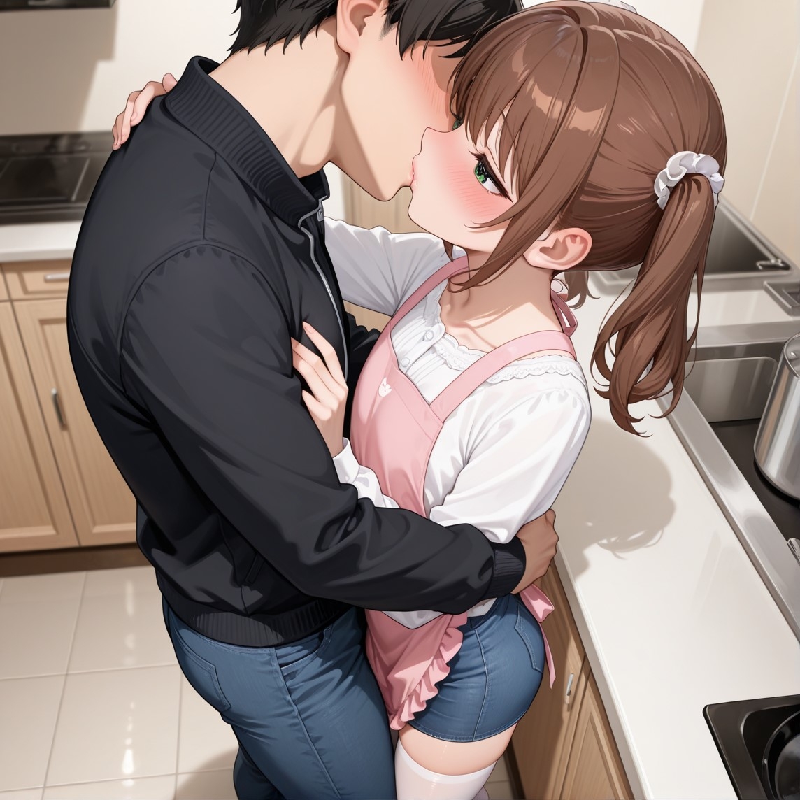 咲とエプロン