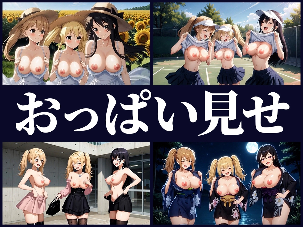 【4K神画質】美しき3人の露出狂