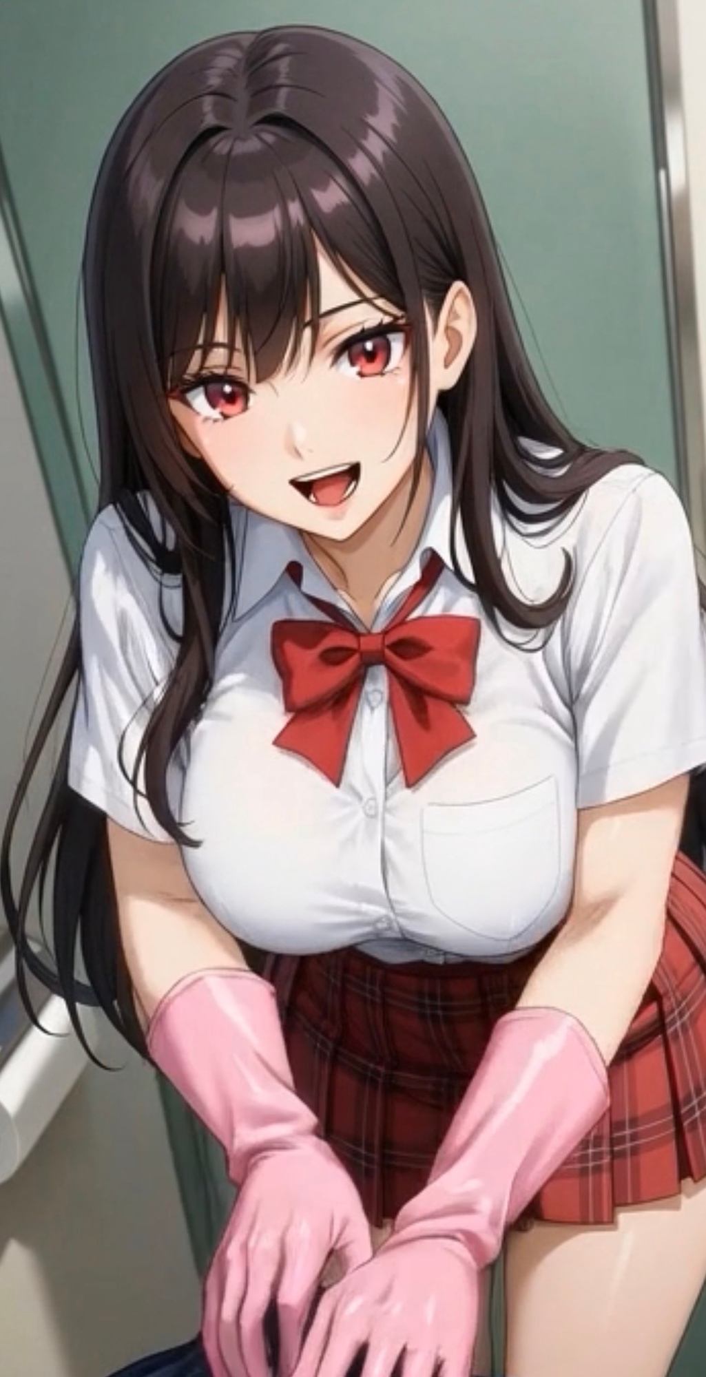 手袋美女たちの淫語コキ