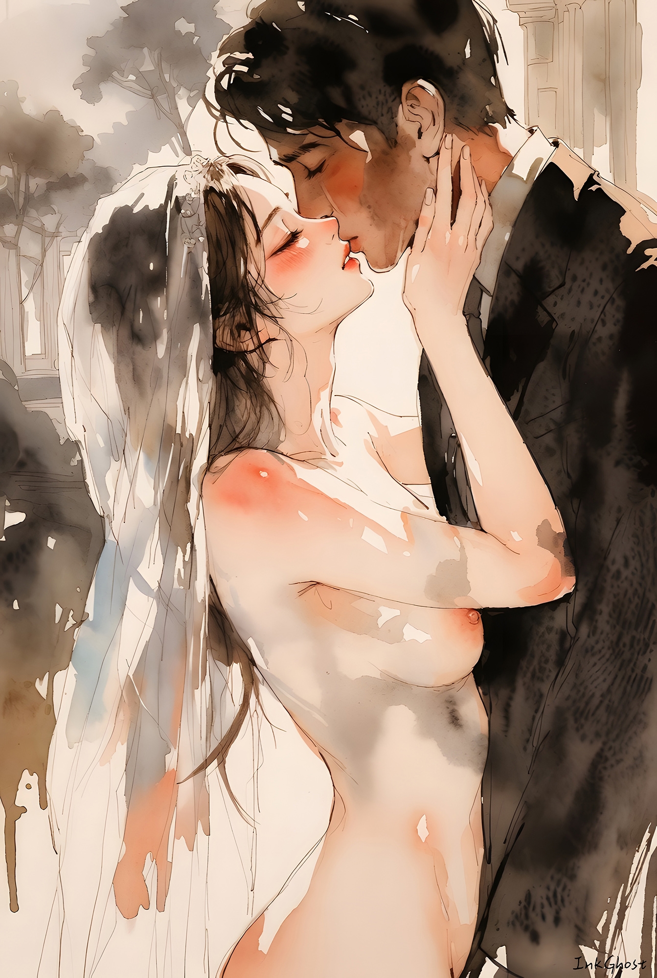 【5000px超高画質】純白花嫁の甘い初夜～処女喪失と純愛生中出CG集～120P