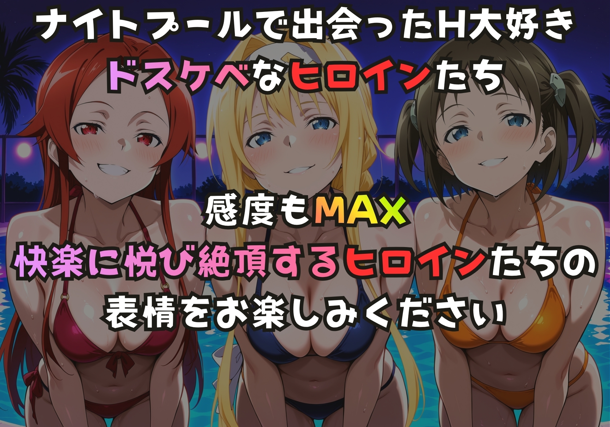 ナイトプールでガンギマるドスケベヒロイン テ〇ーゼ&ア〇ス&ロ〇エ – Preview 2