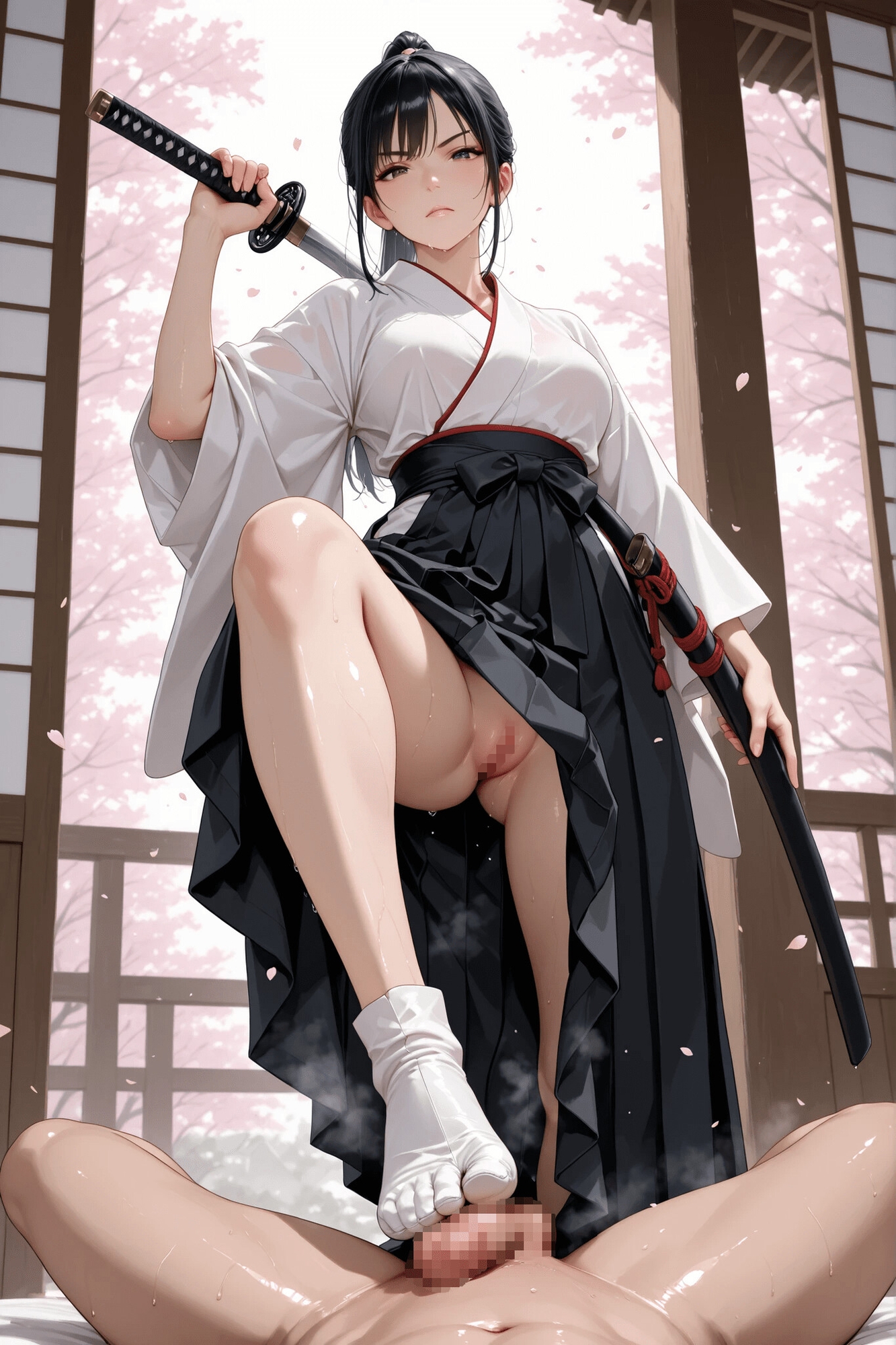 女性剣士と桜の下で着たままえっち！刀じゃなくて別なモノ抜いてやろうぞ！ – Preview 3