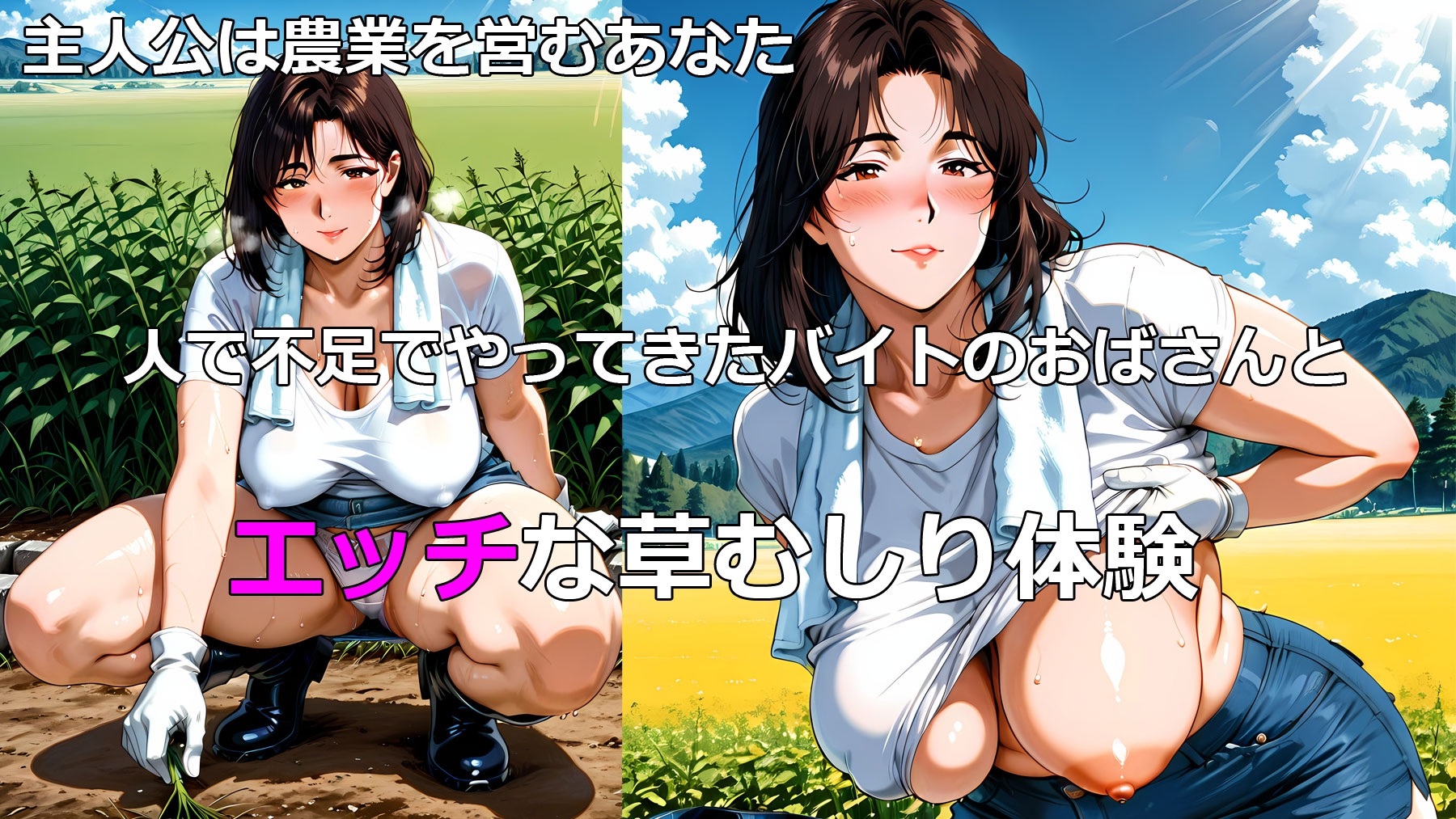 人手不足で雇った熟女と田舎で密着農作業