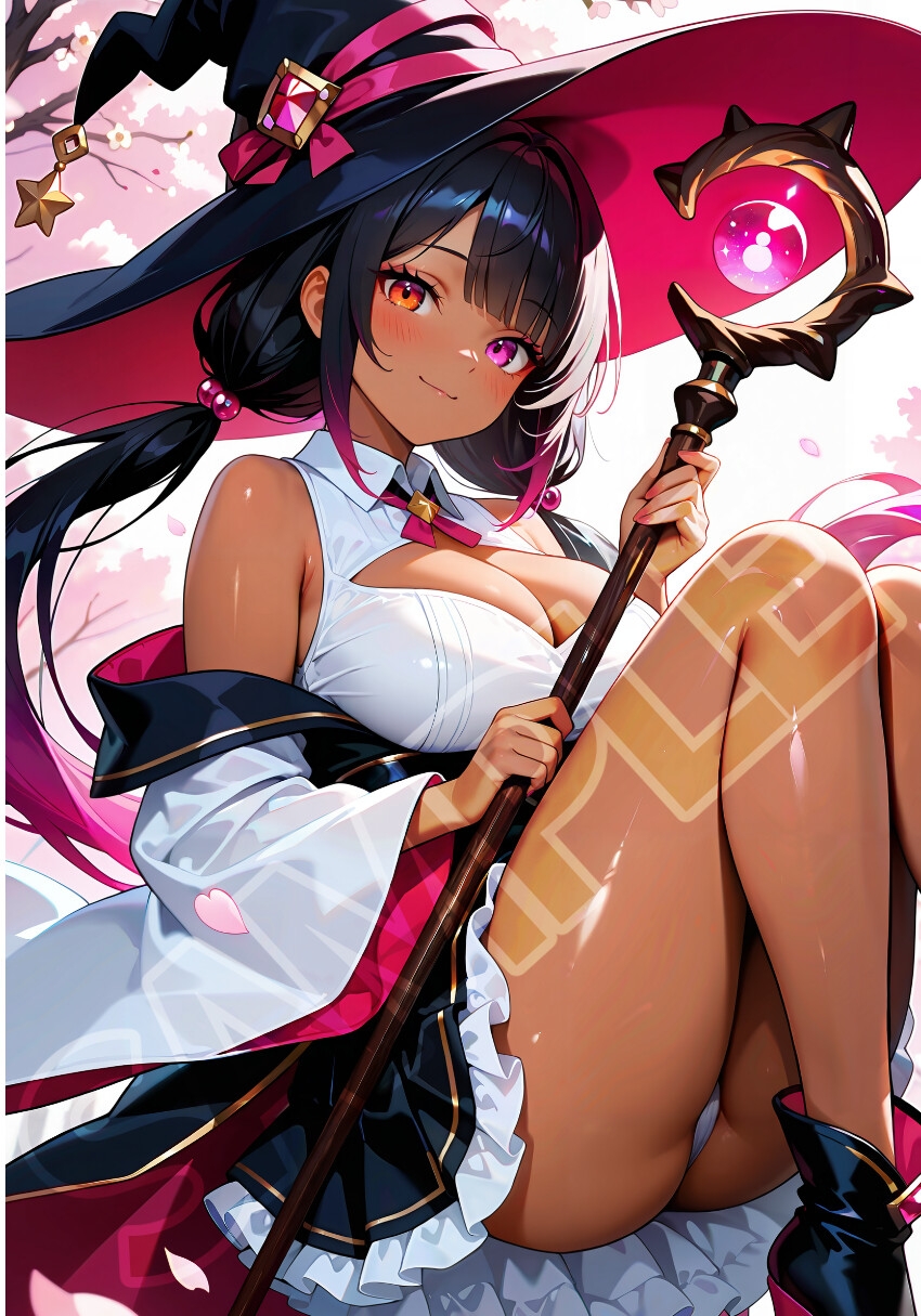 褐色黒魔女と桜デート – Preview 6
