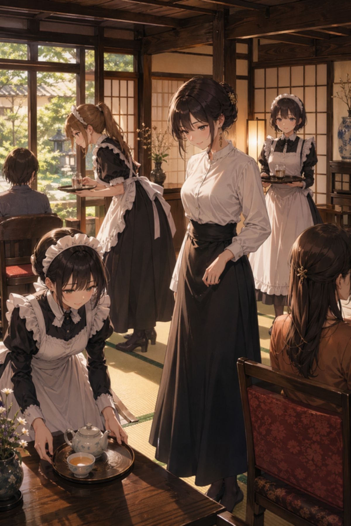 放課後の町屋カフェにて ～看板娘たちの秘密の抱擁～ – Preview 2