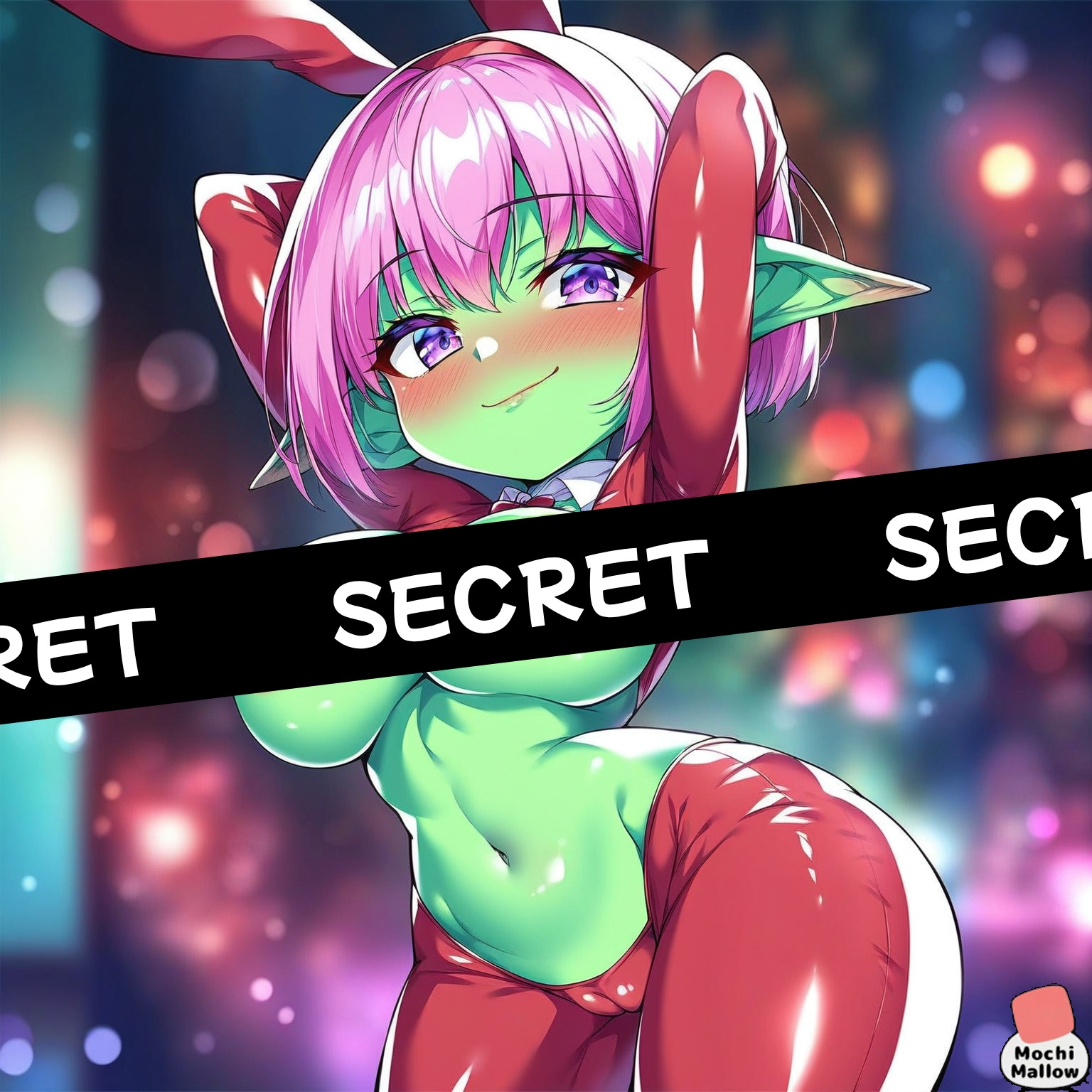 【モチマロ(6)】見せつけ逆バニー！桃髪ゴブリン娘♡【CG集+動くおまけ動画】 – Preview 5