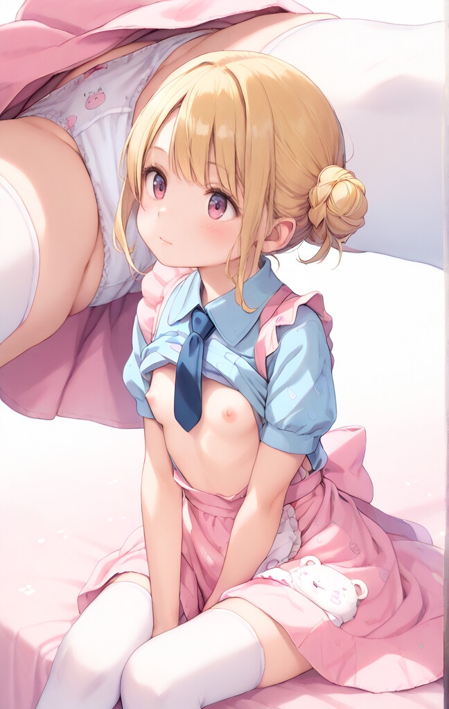 ピンクメイドの純粋無垢スジまん ～お花畑で大公開～
