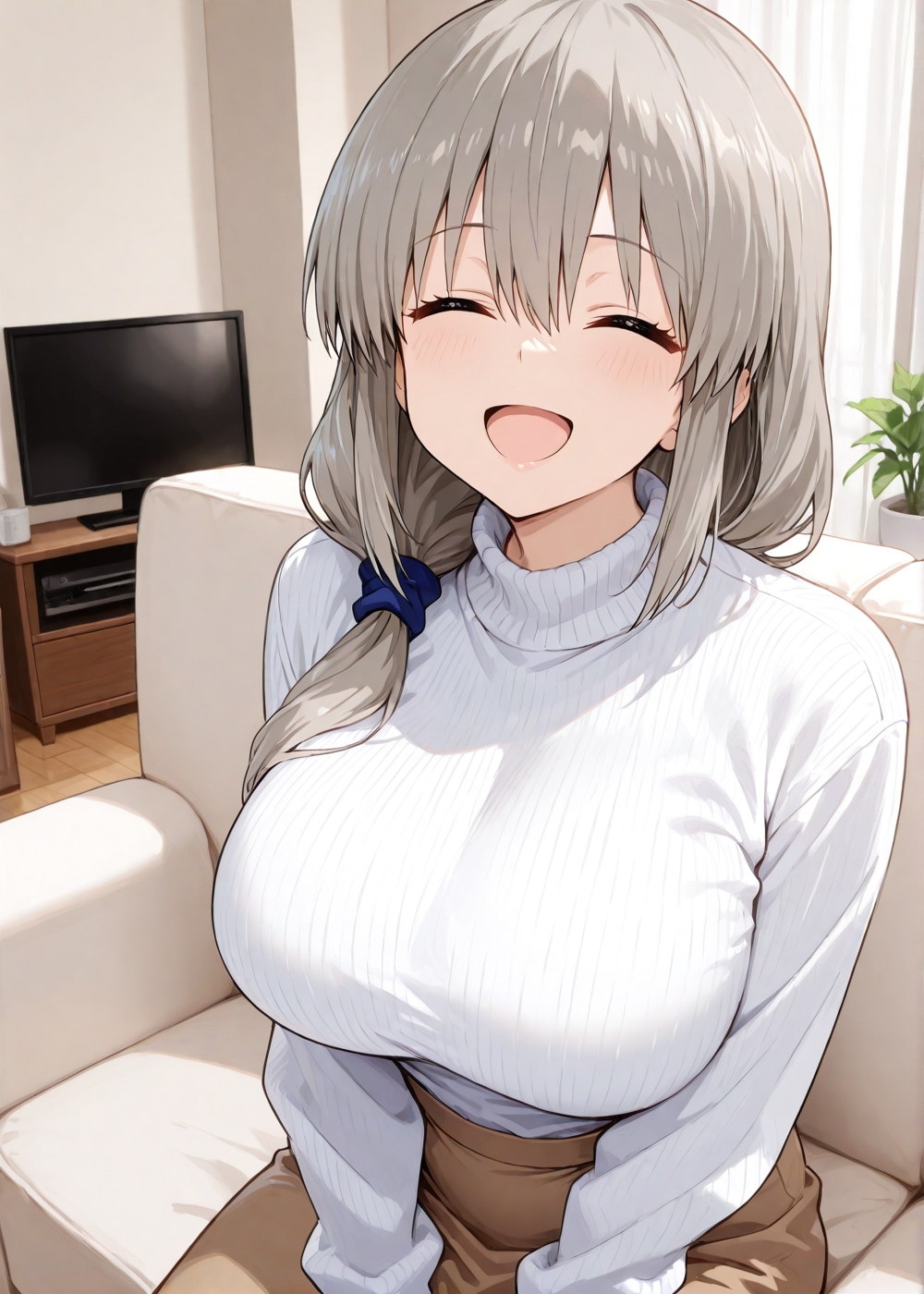 【宇◯月】娘の彼氏とお風呂で遭遇したら…口塞ぎ乳揉みから即ハメ【宇◯ちゃんは遊びたい！】