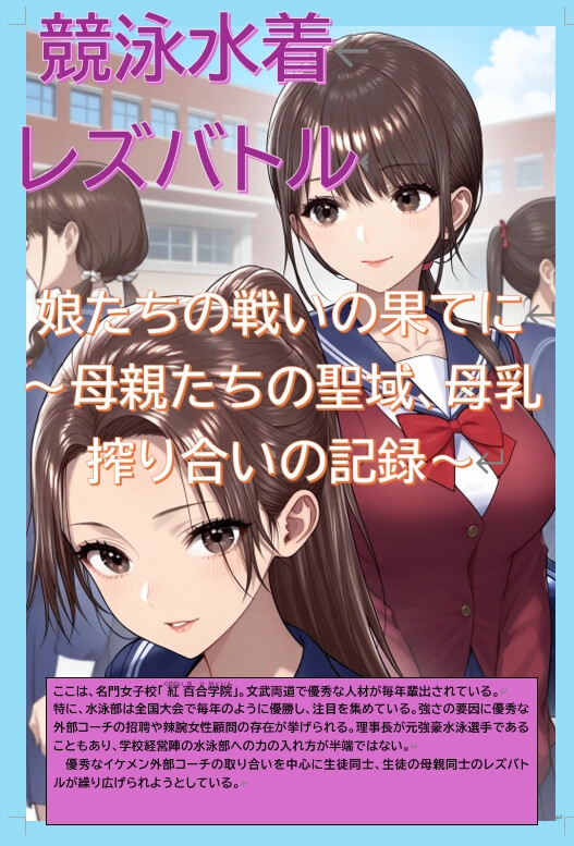 競泳水着レズバトル 娘たちの戦いの果てに～母親たちの聖域、母乳絞り合いの記録～