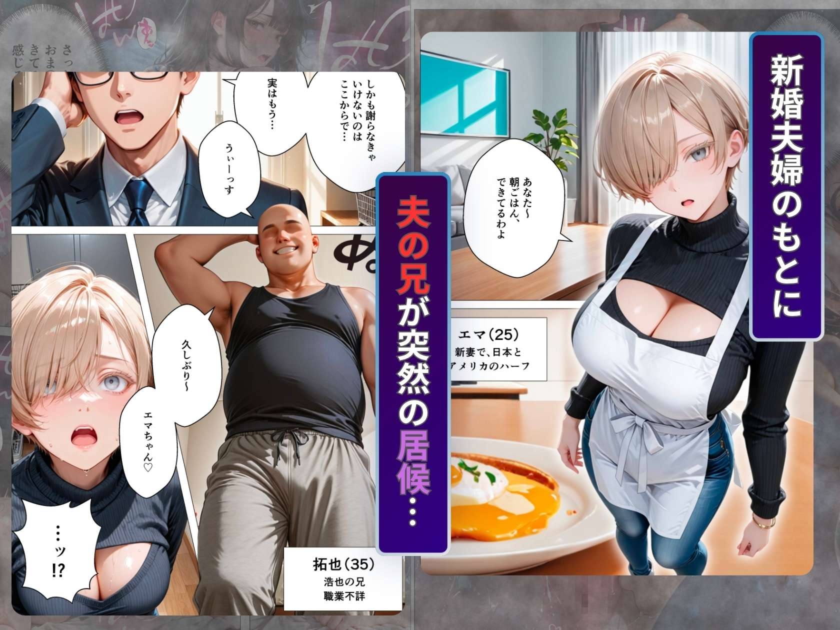 キモ義兄と強○同居～初めてのデカチンで汗だく本気セックス、乳首ビンビン放尿アクメに堕ちた新妻～
