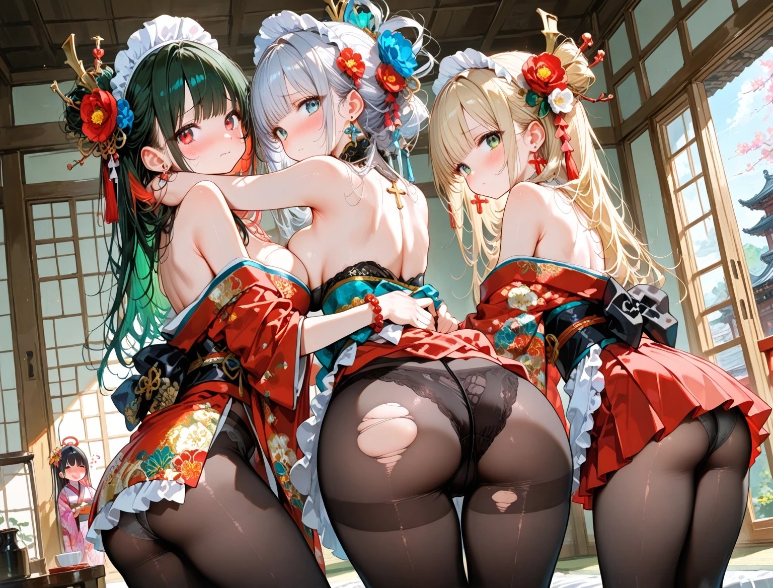 黒タイツ美少女イラスト集9メイド編 – Preview 7