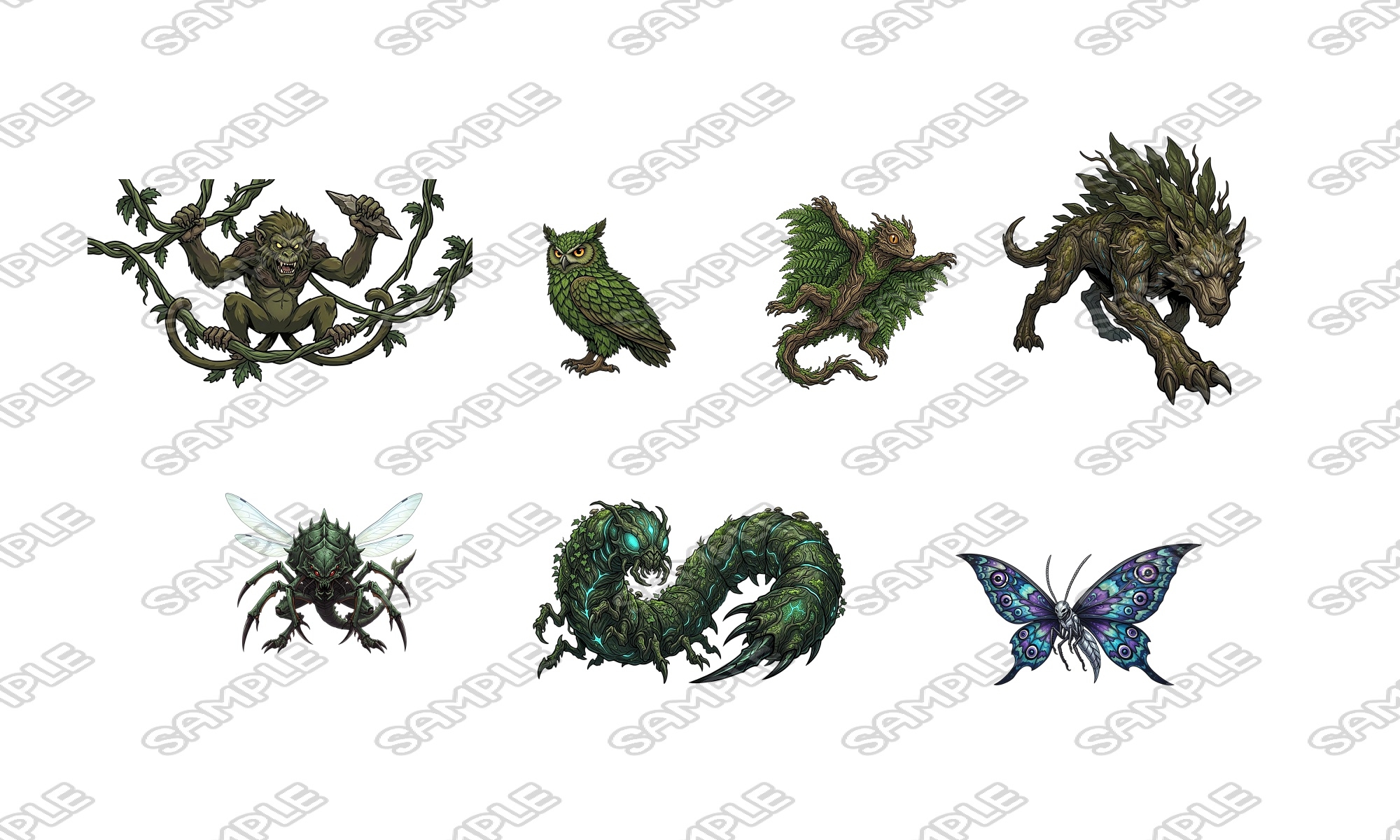 【敵グラフィック素材vol.8】樹海の魔物テーマパック