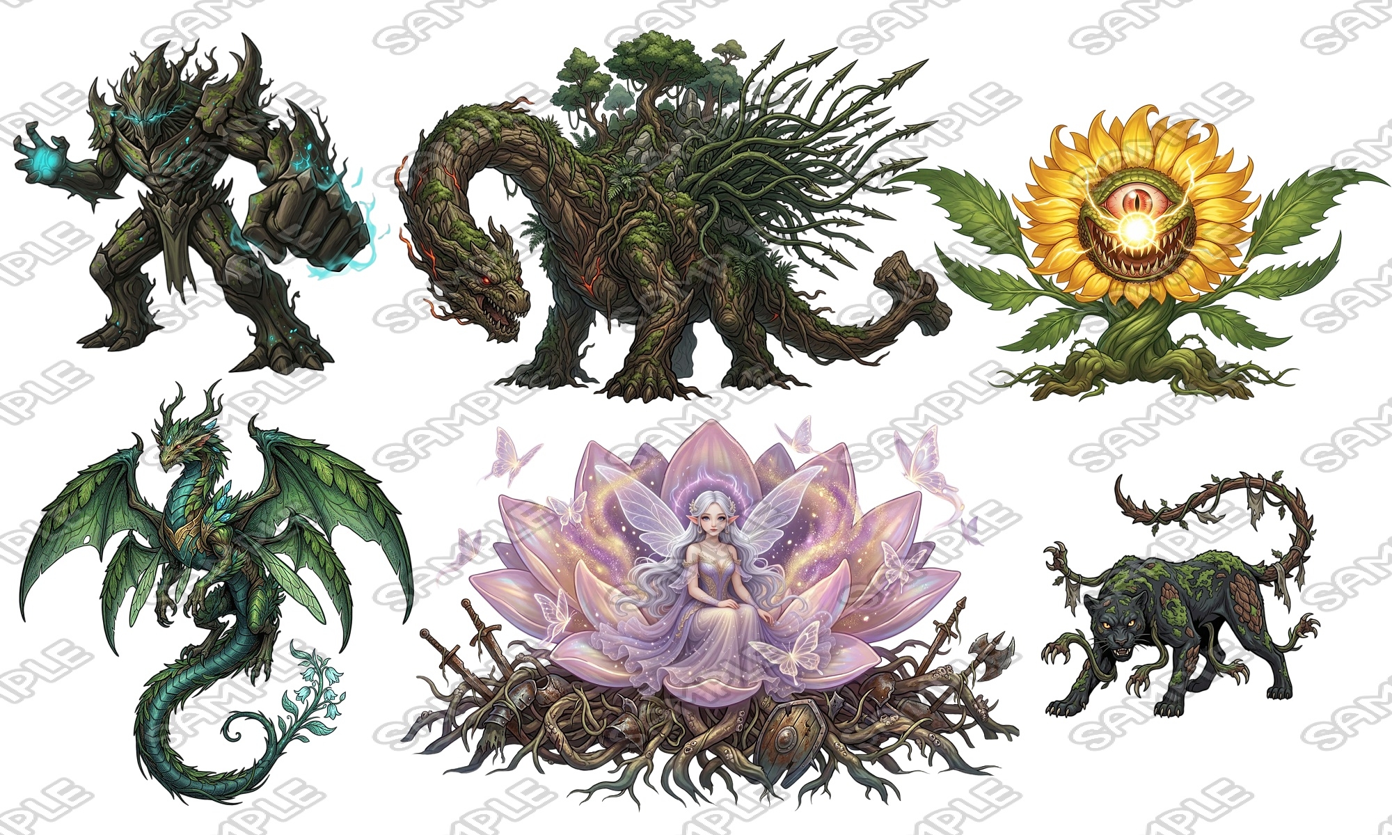 【敵グラフィック素材vol.8】樹海の魔物テーマパック