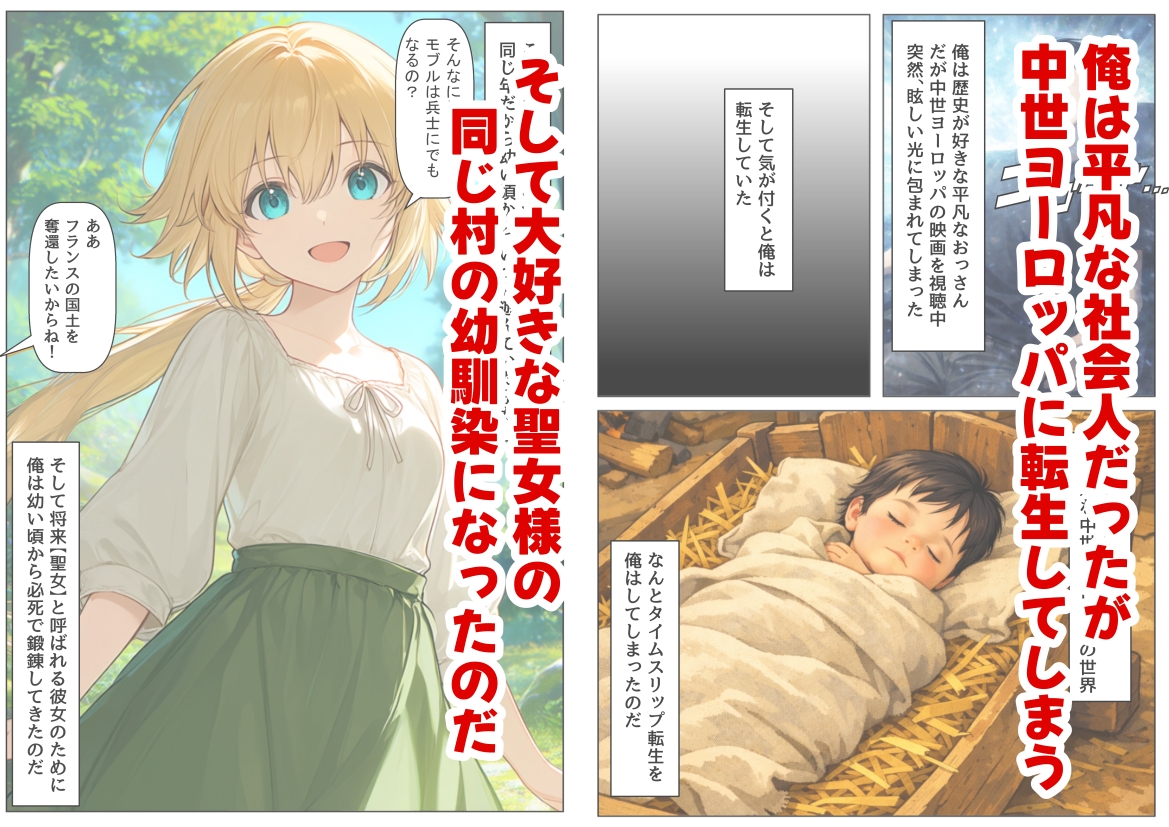 ジャンヌダル●の幼馴染に転生した俺は、彼女の悲惨な歴史を変える!!