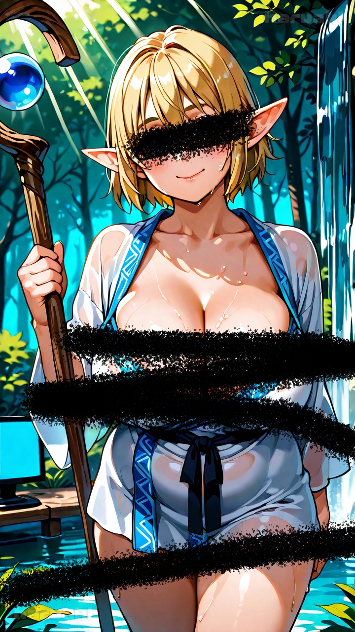 【AIアニメ巨乳美女写真集】Vol.9 ゲームの中で金髪爆乳エルフになってエロエロ性活 – Preview 2